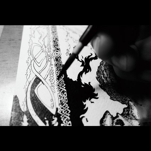 zdjęcie z pracy nad ilustracją