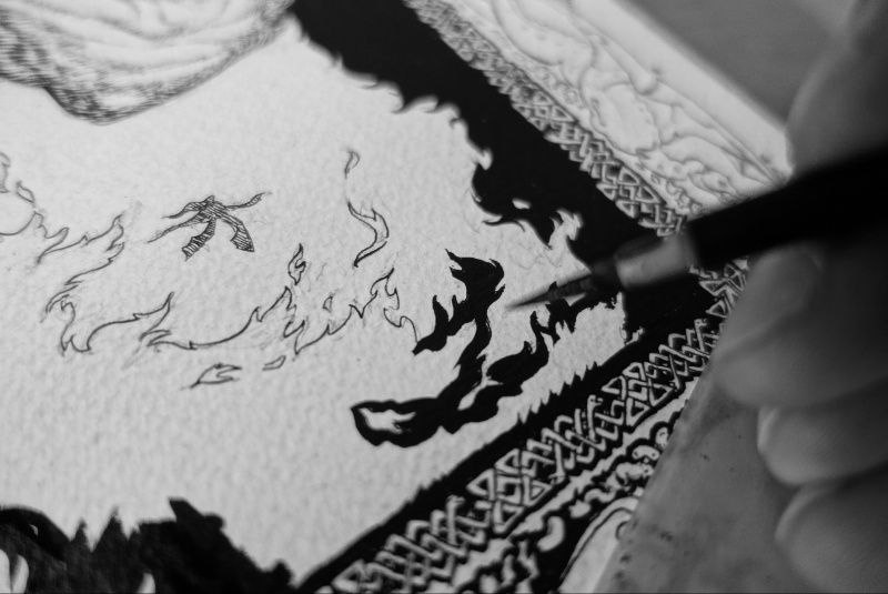 zdjęcie z pracy nad ilustracją