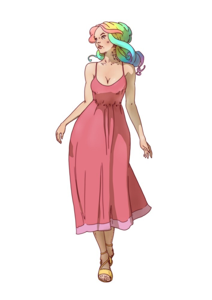 woman in summer dress