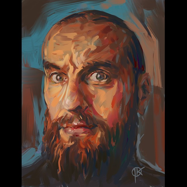 self-portrait color, digital painting