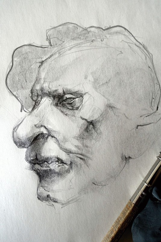 szkic portretowy ołówkiem