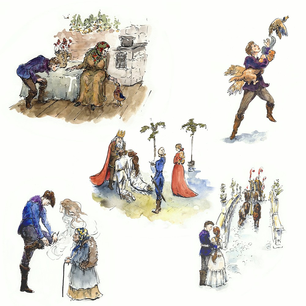 kilka mniejszych i większych ilustracji zebranych razem na jedym obrazku